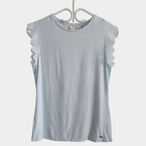 Ted Baker London Elliah Blue Scallop Sleeve Shirt Size (2)Medium